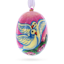 Load image into Gallery viewer, Two White Dove Birds in Love Wooden Christmas Ornament 3 Inches