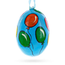 Load image into Gallery viewer, Cat with Balloon and Flowers Wooden Christmas Ornament 3 Inches