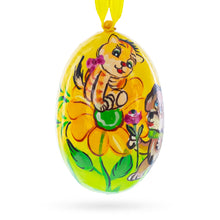 Load image into Gallery viewer, Dog and Cat with Flower Wooden Christmas Ornament 3 Inches
