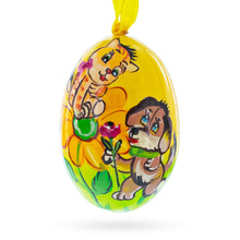 Load image into Gallery viewer, Dog and Cat with Flower Wooden Christmas Ornament 3 Inches