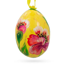 Load image into Gallery viewer, Pink and Purple Flower Wooden Egg Easter Ornament 3 Inches
