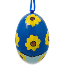 Load image into Gallery viewer, Nesting Doll  Blue Scarf Wooden Egg Ornament 3 Inches