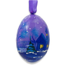 Load image into Gallery viewer, Angel Making it Snow at Night Wooden Christmas Ornament 3 Inches