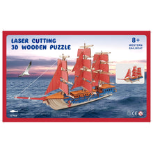 Load image into Gallery viewer, Sailing Ship Model Kit - Wooden Laser-Cut 3D Puzzle (77 Pcs)