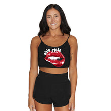 Load image into Gallery viewer, Ohio State OSU Buckeyes Lips Black Spaghetti Tank