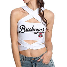 Load image into Gallery viewer, Ohio State OSU Buckeyes White Multi Way Bandeau Top