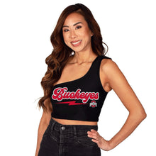 Load image into Gallery viewer, Ohio State OSU Buckeyes Lightning Black Shoulder Top