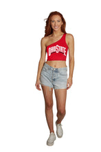 Load image into Gallery viewer, Ohio State OSU Buckeyes Red Shoulder Top