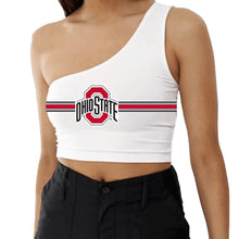 Load image into Gallery viewer, Ohio State OSU Buckeyes White Shoulder Top