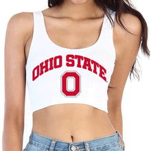 Load image into Gallery viewer, Ohio State OSU Buckeyes White Crop Tank Top