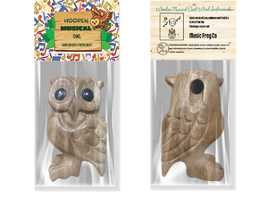 3" Wooden Musical Whistle Owl  Instrument