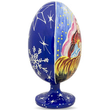 Load image into Gallery viewer, Mary Overlooking Jesus Nativity Scene Wooden Egg Figurine 4.75 Inches