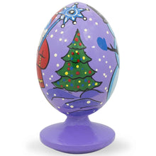 Load image into Gallery viewer, Santa with Snowman by Christmas Tree Wooden Figurine