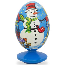 Load image into Gallery viewer, Snowman With Christmas Gifts Wooden Figurine