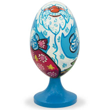 Load image into Gallery viewer, Blue Coat Santa with Christmas Gifts Wooden Figurine