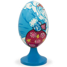 Load image into Gallery viewer, Blue Coat Santa with Christmas Gifts Wooden Figurine