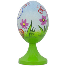 Load image into Gallery viewer, White Bunny Holding Easter Egg Wooden Figurine