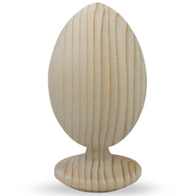 Load image into Gallery viewer, Unfinished Wooden Egg on Attached Stand 4.75 Inches Tall