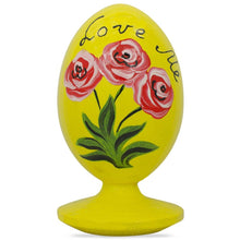Load image into Gallery viewer, Valentine's "Love Me" Puppy Dog with Rose Wooden Figurine
