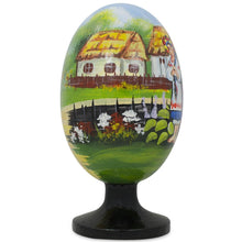 Load image into Gallery viewer, Ukrainian Couple in the Village Wooden Easter Egg Figurine 4.75 Inches