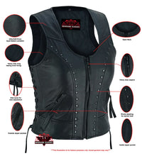 Load image into Gallery viewer, Women&#39;s Lightweight Vest with Rivets Detailing