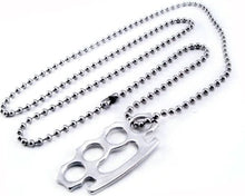 Load image into Gallery viewer, AB34 Brass Knuckle Necklace