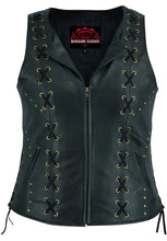 Load image into Gallery viewer, Women's Zippered Vest with Lacing Details