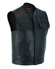 Load image into Gallery viewer, Men's AM  Black Cowhide Leather Motorcycle Vest