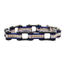 Load image into Gallery viewer, VJ117 Two Tone Black/Candy Blue W/White Crystal Centers