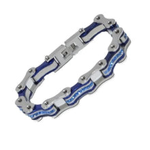 Load image into Gallery viewer, VJ111 Two Tone Silver/Candy Blue W/Blue Crystal Centers