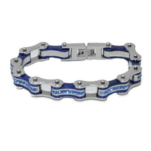 Load image into Gallery viewer, VJ111 Two Tone Silver/Candy Blue W/Blue Crystal Centers