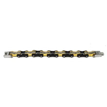 Load image into Gallery viewer, VJ1113 Two Tone Black/Gold W/White Crystal Centers