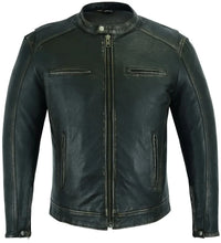 Load image into Gallery viewer, Men&#39;s Cruiser Jacket in Lightweight Drum Dyed Distressed Naked - Olive