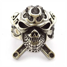 Load image into Gallery viewer, R31 Stainless Steel X Skull Biker Ring
