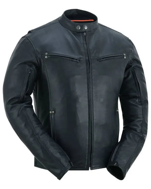 Men's Lightweight Drum Dyed Naked Lambskin Jacket - Black