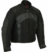 Load image into Gallery viewer, Mens Leather &amp; Mesh Motorcycle Jacket  – Waterproof Liner