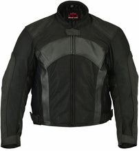 Load image into Gallery viewer, Mens Leather &amp; Mesh Motorcycle Jacket  – Waterproof Liner
