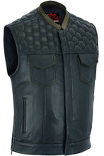 Load image into Gallery viewer, Whiskey Men's Motorcycle Leather Vest - Black