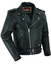 Load image into Gallery viewer, Super Arnold Men's Black Leather Jacket – Retro Design