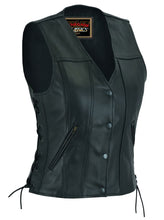 Load image into Gallery viewer, Ella Women's leather motorcycle vest -  Black