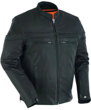 Load image into Gallery viewer, Men&#39;s Sporty Lightweight Black Leather Cross Over Jacket