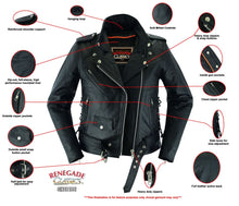 Load image into Gallery viewer, SpeedMoto Women's Leather Motorcycle Jacket