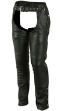 Load image into Gallery viewer, Rider Shield Black leather motorcycle chaps - Black