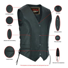 Load image into Gallery viewer, Enchantia Women's leather motorcycle vest