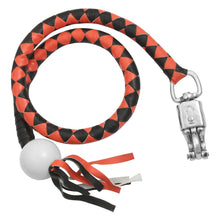Load image into Gallery viewer, GBW29B Leather Biker Whip-Orange/Black W / White Pool Ball