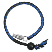 Load image into Gallery viewer, GBW21B Leather Biker Whip-Blue/Black W / Black Pool Ball