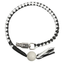 Load image into Gallery viewer, GBW212B Leather Biker Whip-White/black W / White Pool Ball