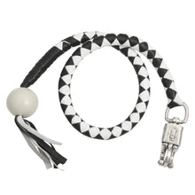 Load image into Gallery viewer, GBW212B Leather Biker Whip-White/black W / White Pool Ball