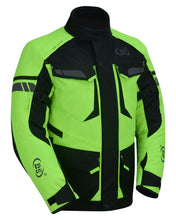 Load image into Gallery viewer, 4-Season Hi-Vis Mens Textile Motorycyle Jacket  Waterproof &amp; Ventilated