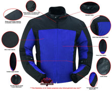 Load image into Gallery viewer, Cross Wind Micro Mesh Mens Motorcycle Jacket - Blue